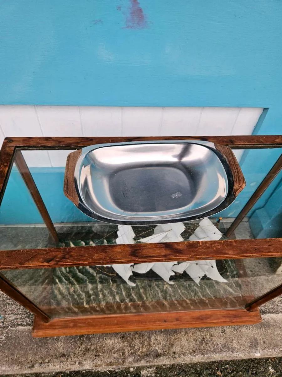 Vintage Mid Century Stainless Steel Tray - Image 1