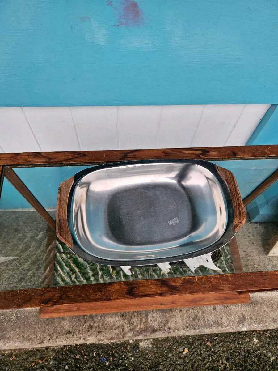 Vintage Mid Century Stainless Steel Tray - Image 3