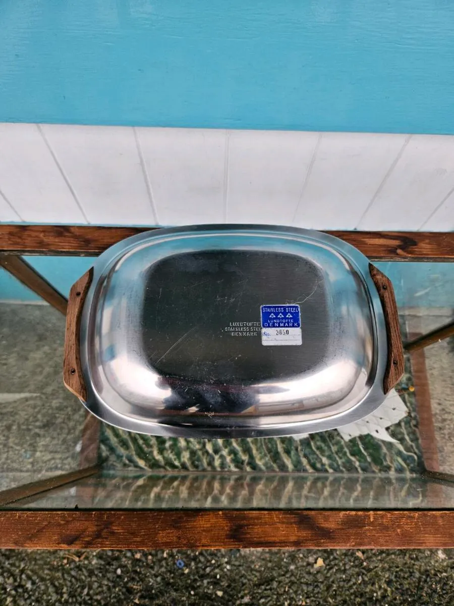 Vintage Mid Century Stainless Steel Tray - Image 4