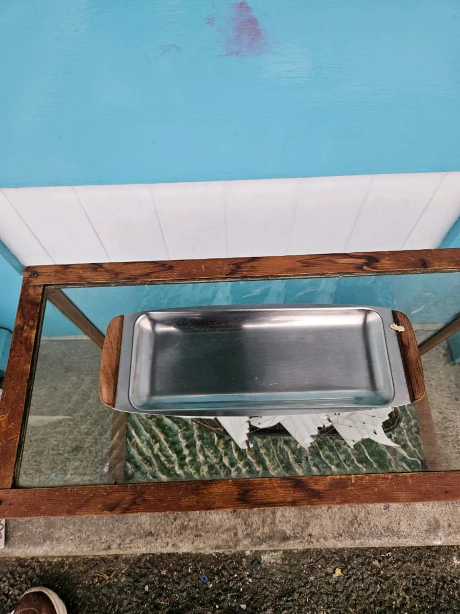 Vintage Mid Century Stainless Steel Tray - Image 2