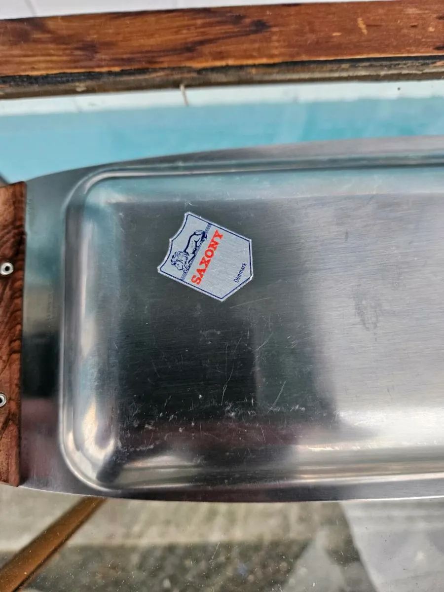 Vintage Mid Century Stainless Steel Tray - Image 3