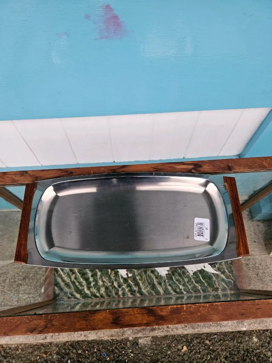 Vintage Mid Century Stainless Steel Tray - Image 2