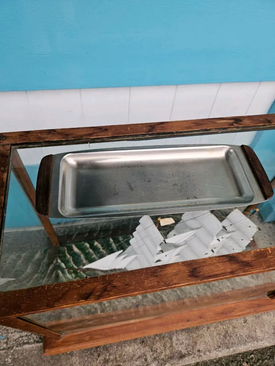 Vintage Mid Century Stainless Steel Tray - Image 2