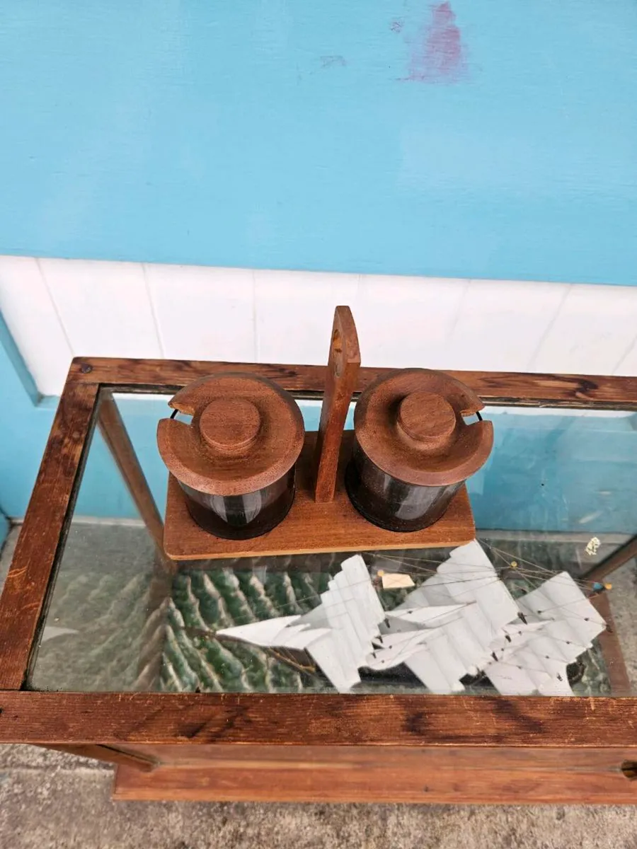 Vintage Mid Century Glass and Wooden Jars - Image 3