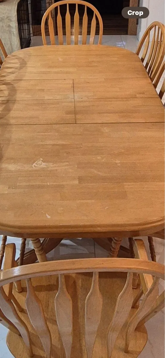 Kitchen / Dining Table & 8 chairs ( 2 carvers) - Image 4