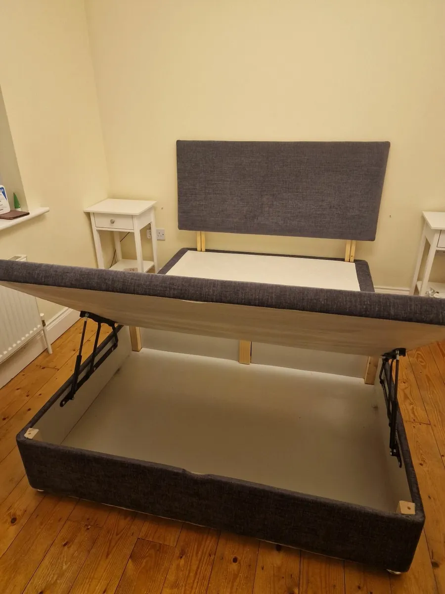 Double Bed Base and Headboard (Half Ottoman) - Image 2