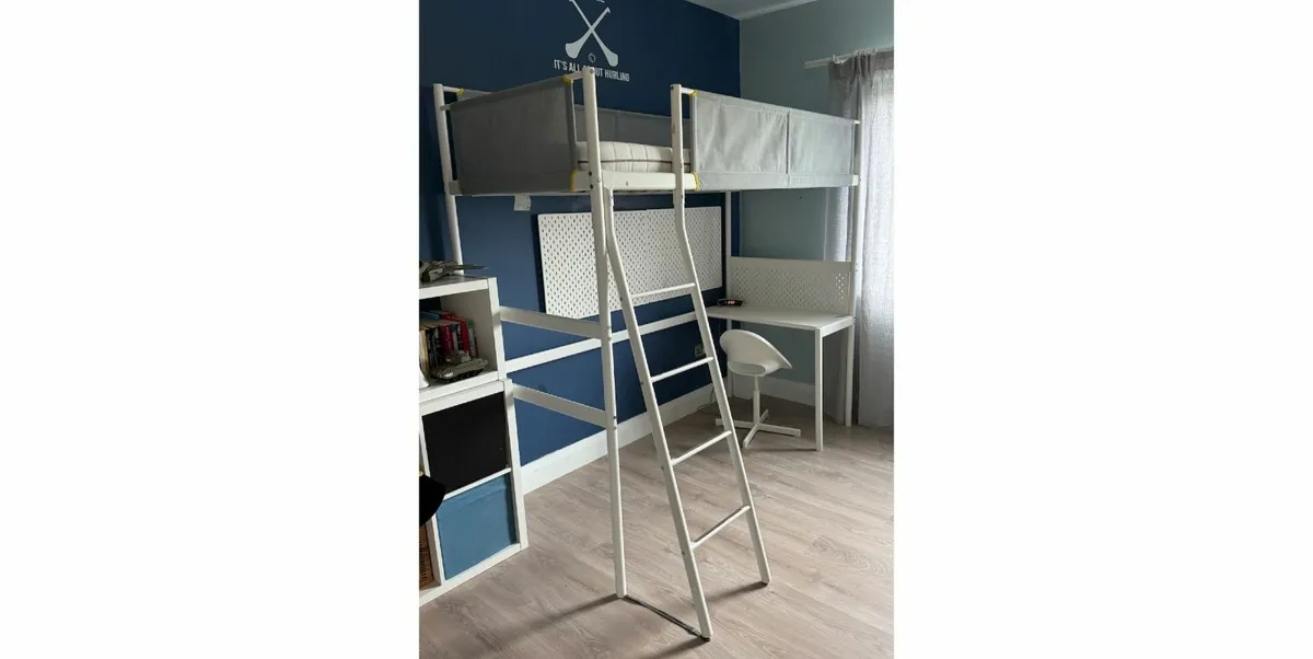 Kids Loft Bed with Built-in Desk & Chair - Image 1