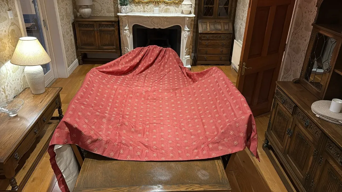 Classic Lined Curtain Pair – Rich Red - Image 3