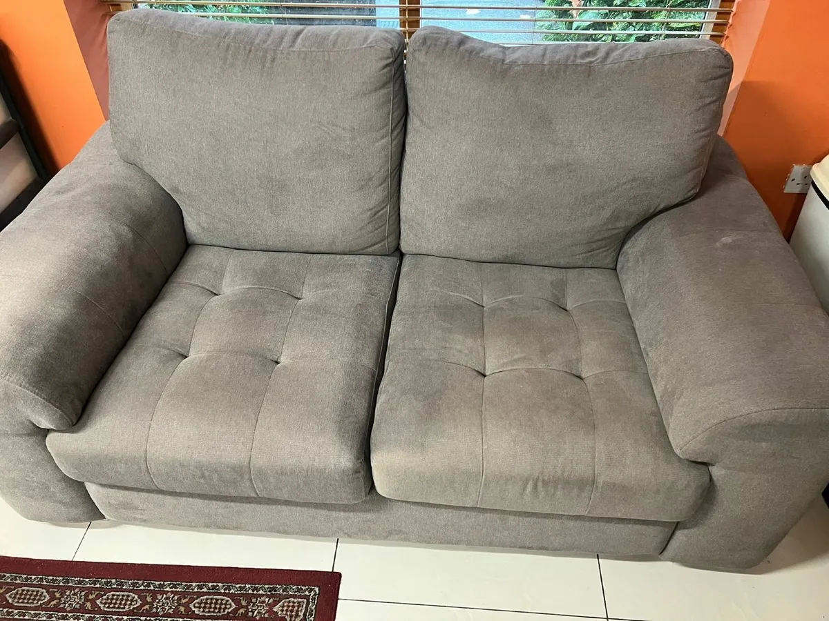 1+2 Seater Grey Fabric sofa - Image 1