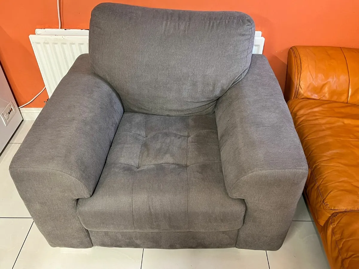 1+2 Seater Grey Fabric sofa - Image 2