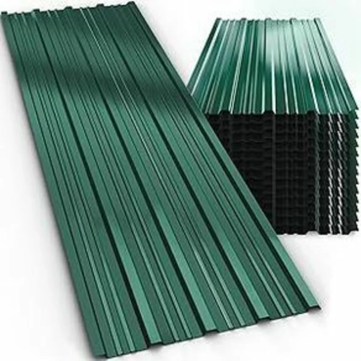 12-Pack Galvanized Metal Roofing Sheets, - Image 1