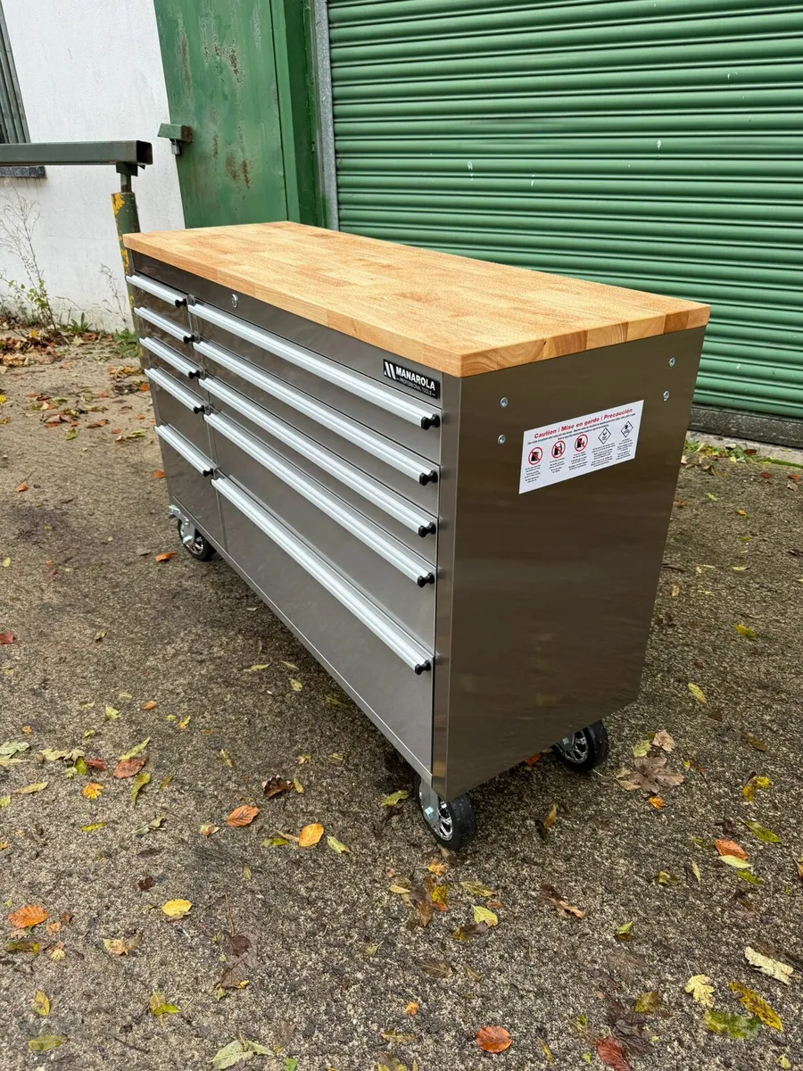 Manarola 55″ 10 Drawer Stainless Steel Tool Cabine - Image 2