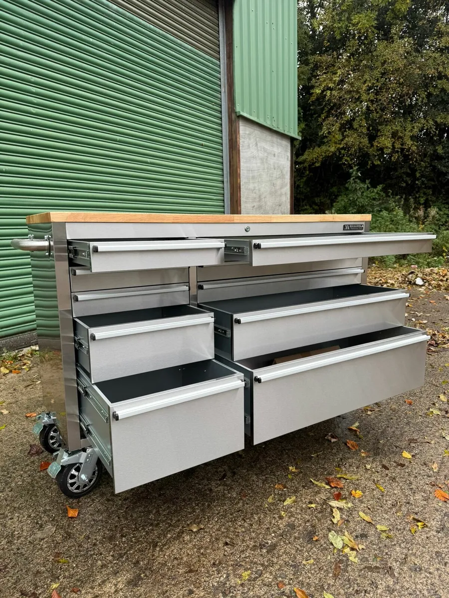 Manarola 55″ 10 Drawer Stainless Steel Tool Cabine - Image 4