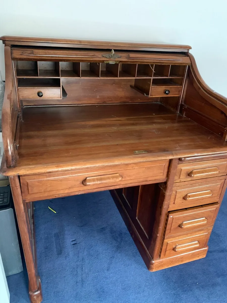 Roll Top Desk Antique - Image 2