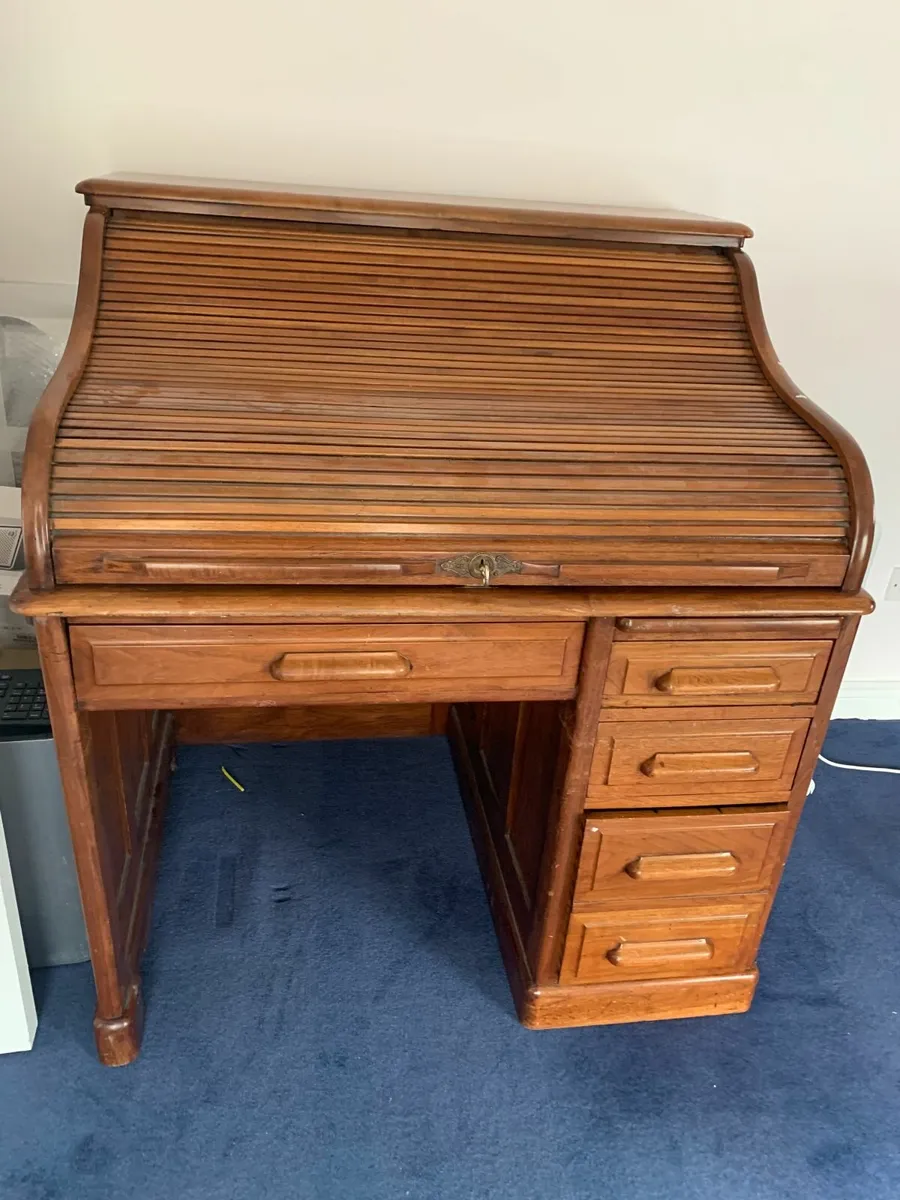 Roll Top Desk Antique - Image 3