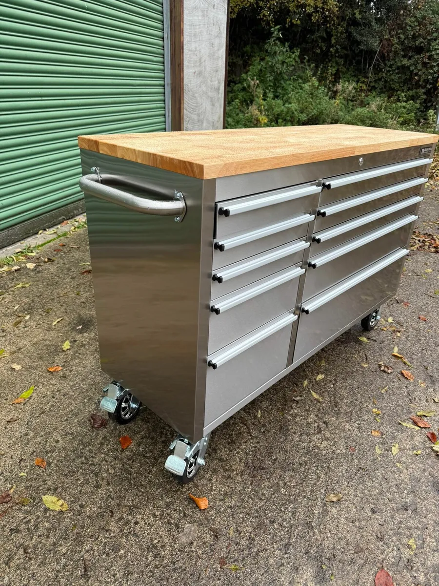 Manarola 55″ 10 Drawer Stainless Steel Tool Cabine - Image 3