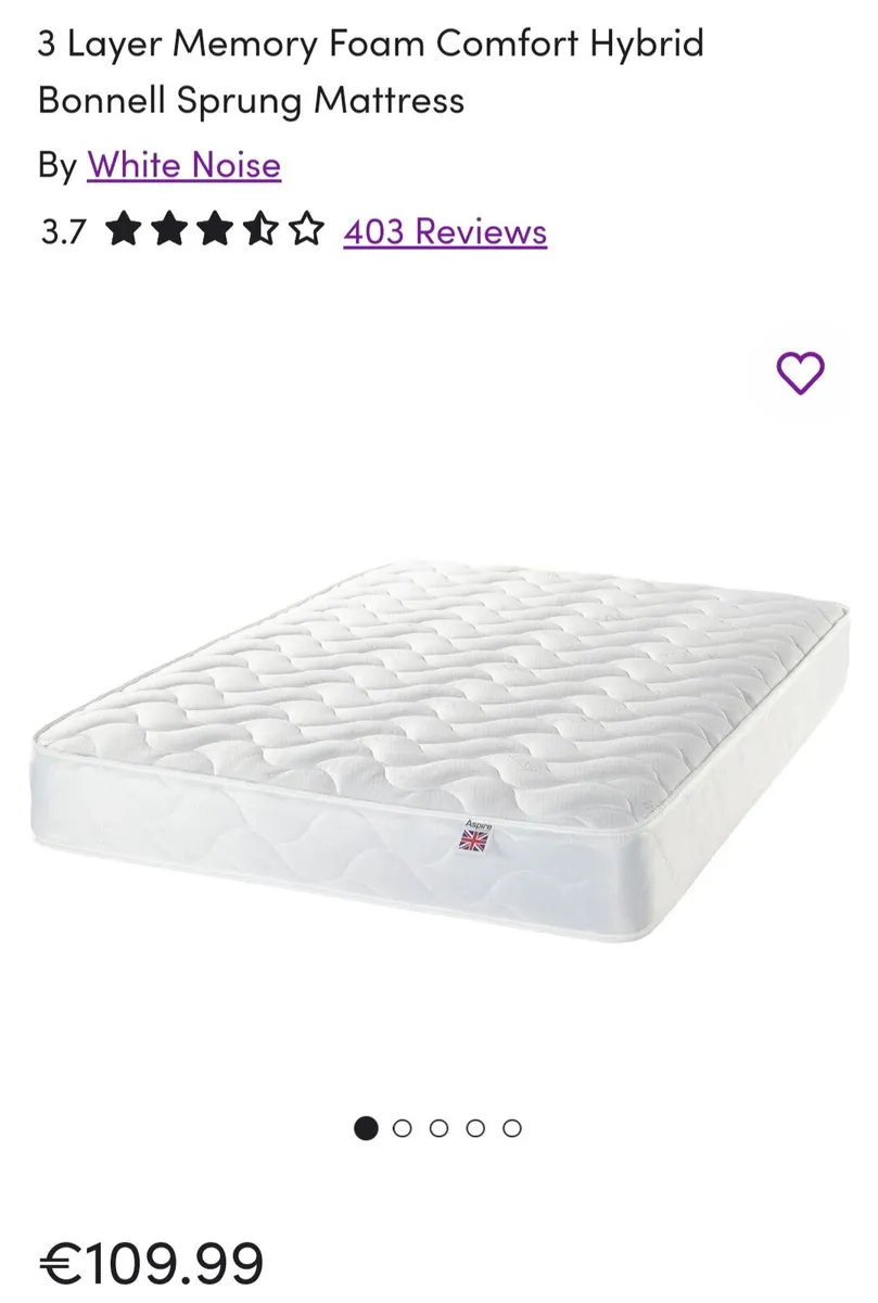Single bed, mattress, and mattress topper - Image 3