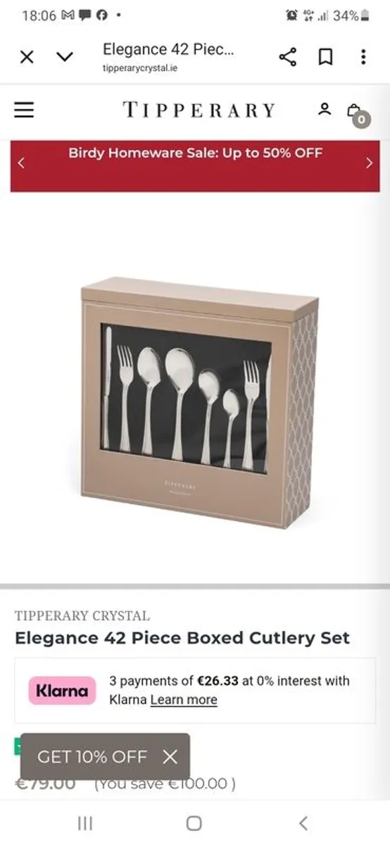 Tipperary Crystal Cutlery Set