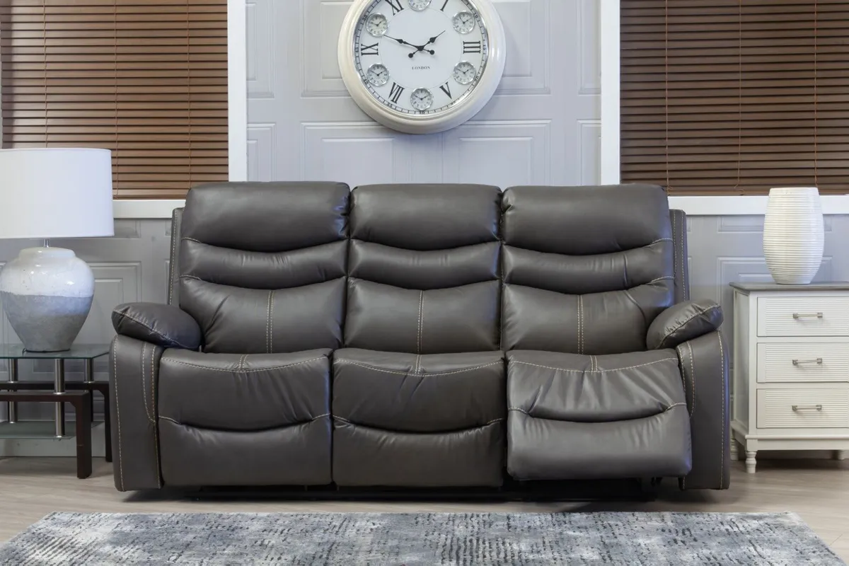 New 3+2 or 3+1+1 Grey Recliner Sofa Set - Image 4