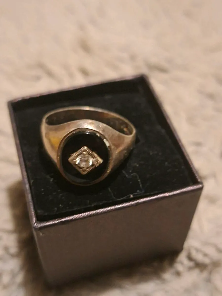 Men's Vintage Silver and Diamond ring - stamped - Image 2