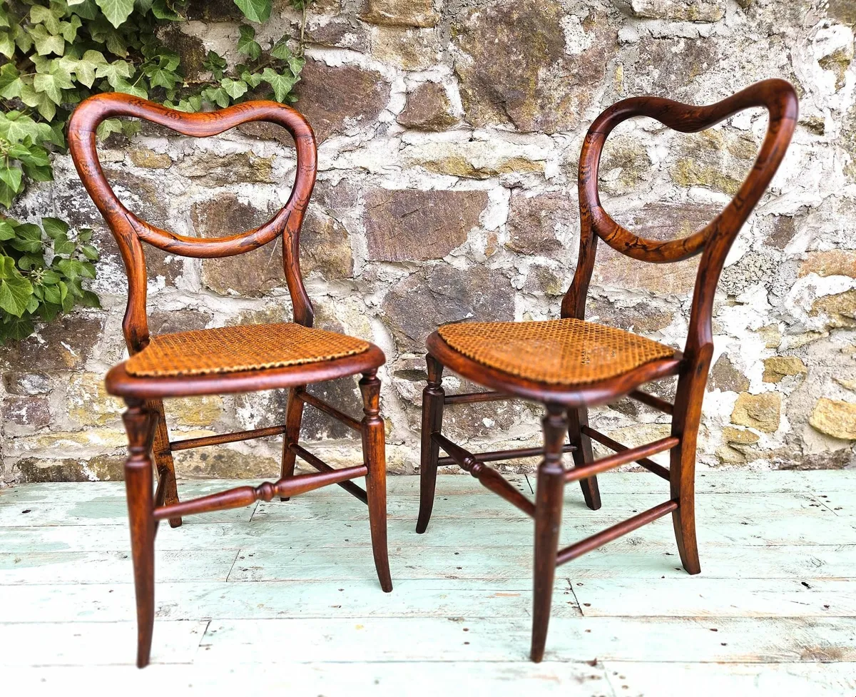Pair of Victorian Rosewood Chairs- Circa 1860 - Image 3