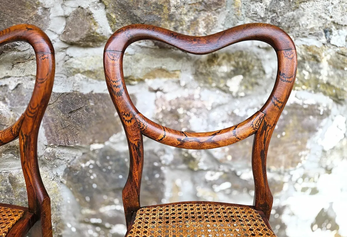 Pair of Victorian Rosewood Chairs- Circa 1860 - Image 4