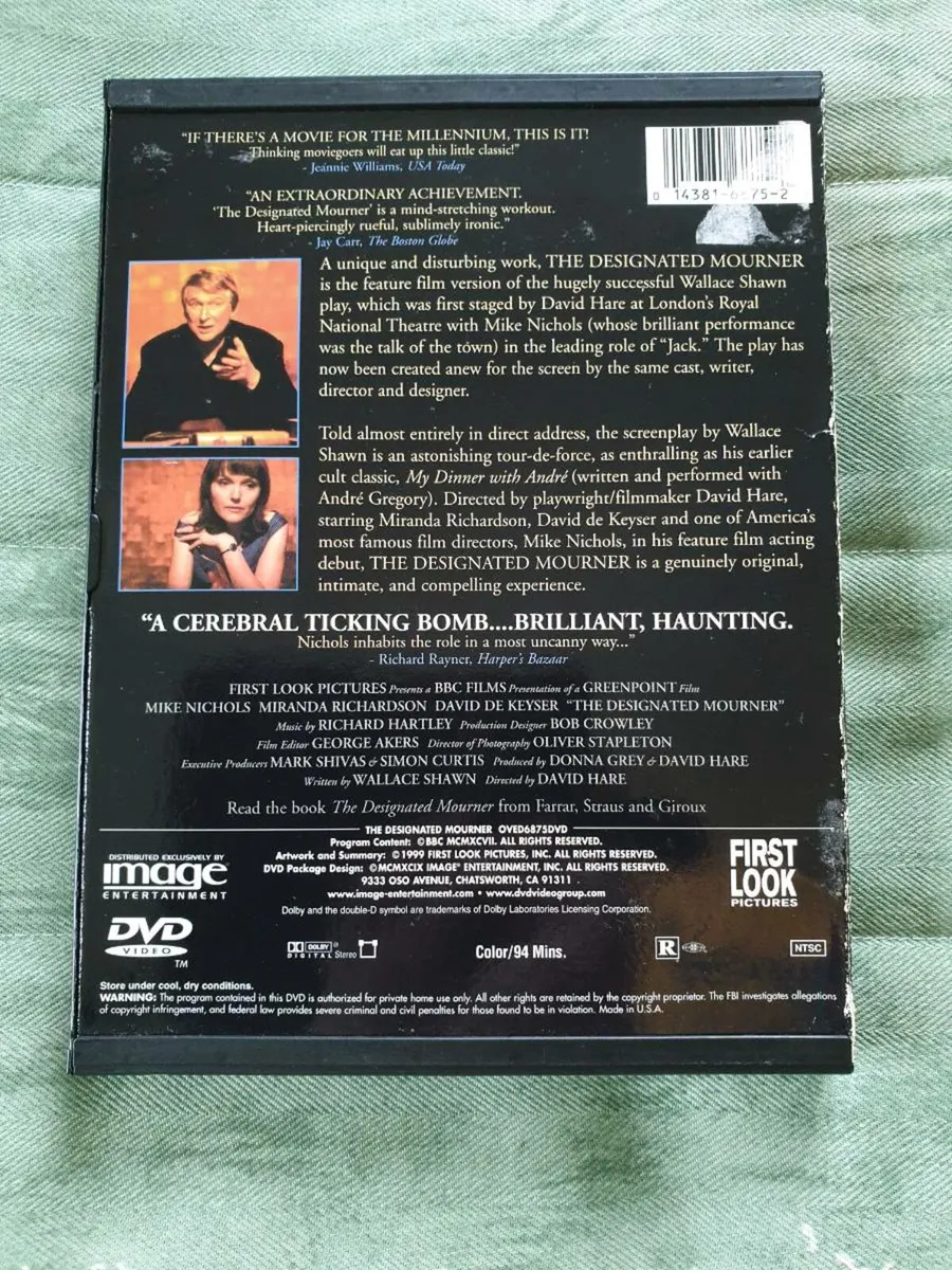 The Designated Mourner David Hare 1997 DVD - Image 3