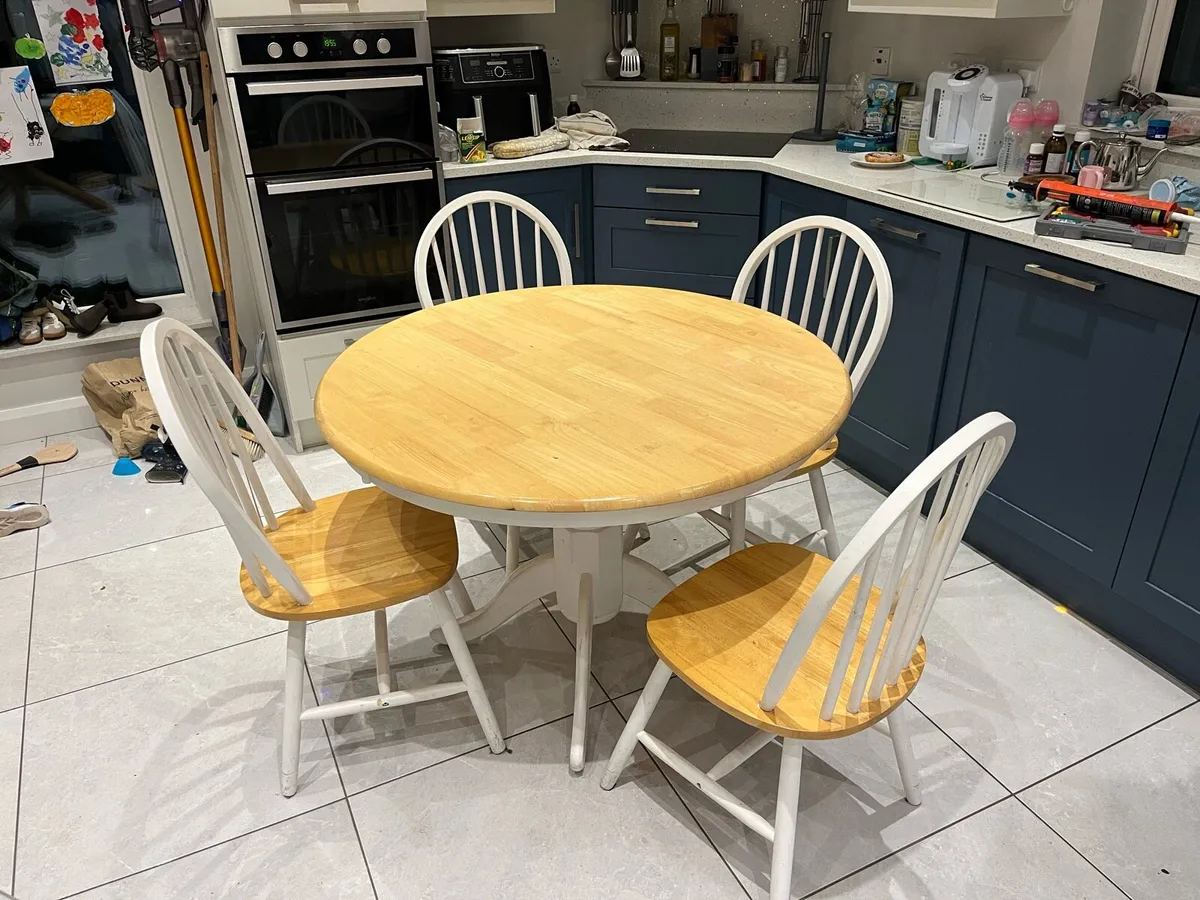 Table and four chairs