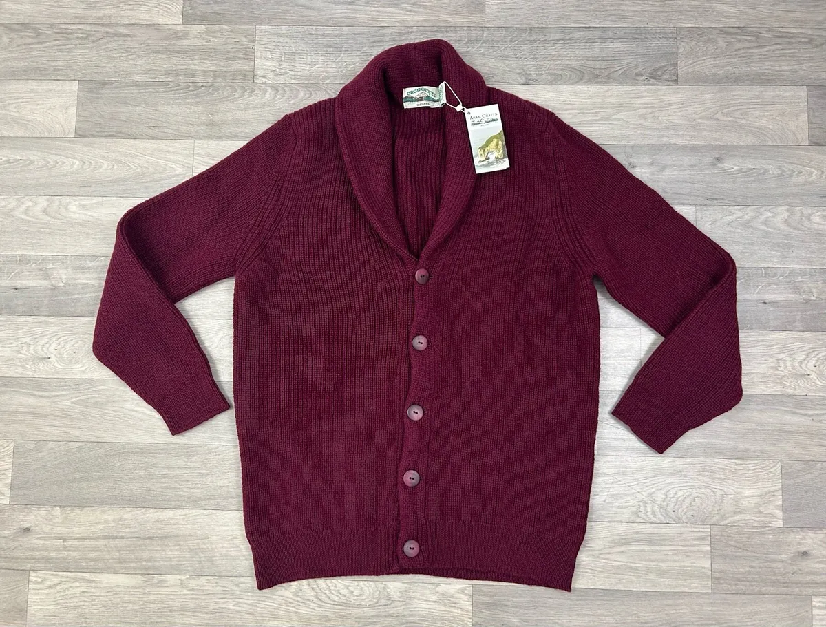NEW Aran Crafts Chunky Merino Wool Cardigan XL - Image 1