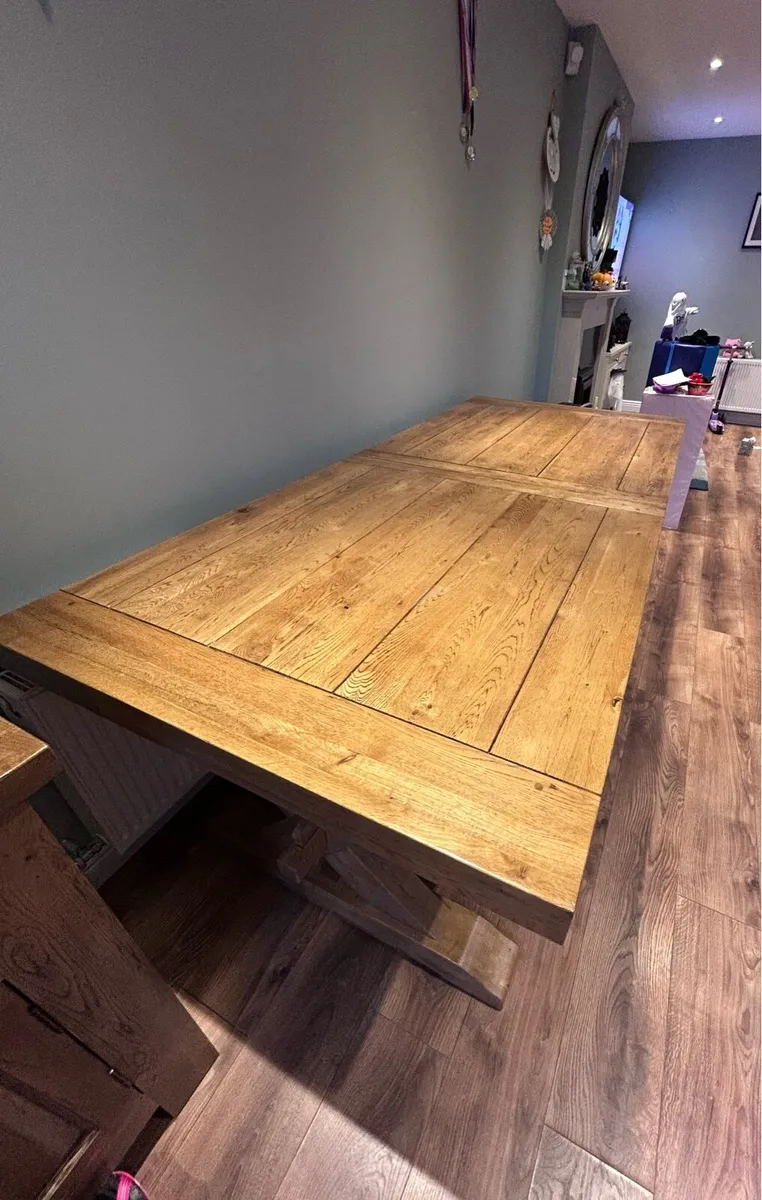 Solid oak table extendable - Image 3