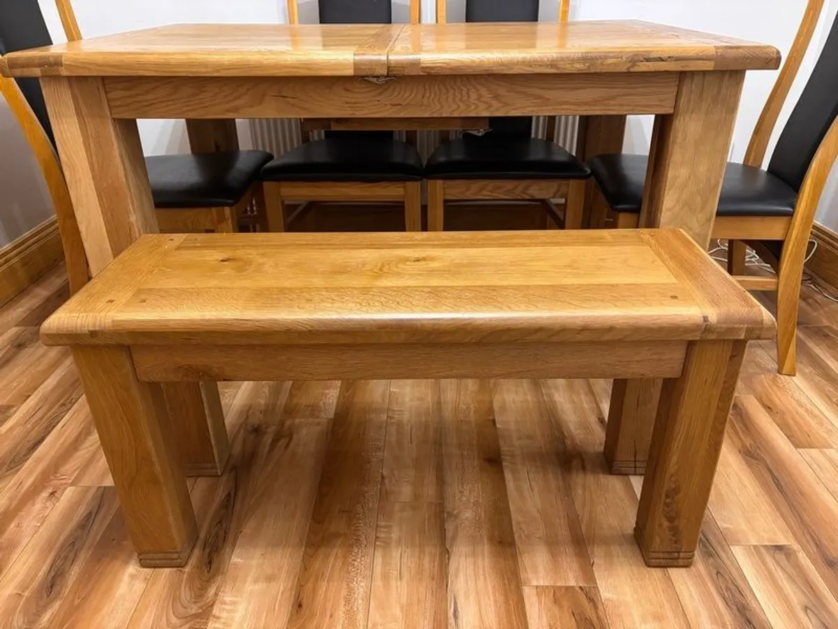 Extendable Solid Oak Kitchen Table - Image 3