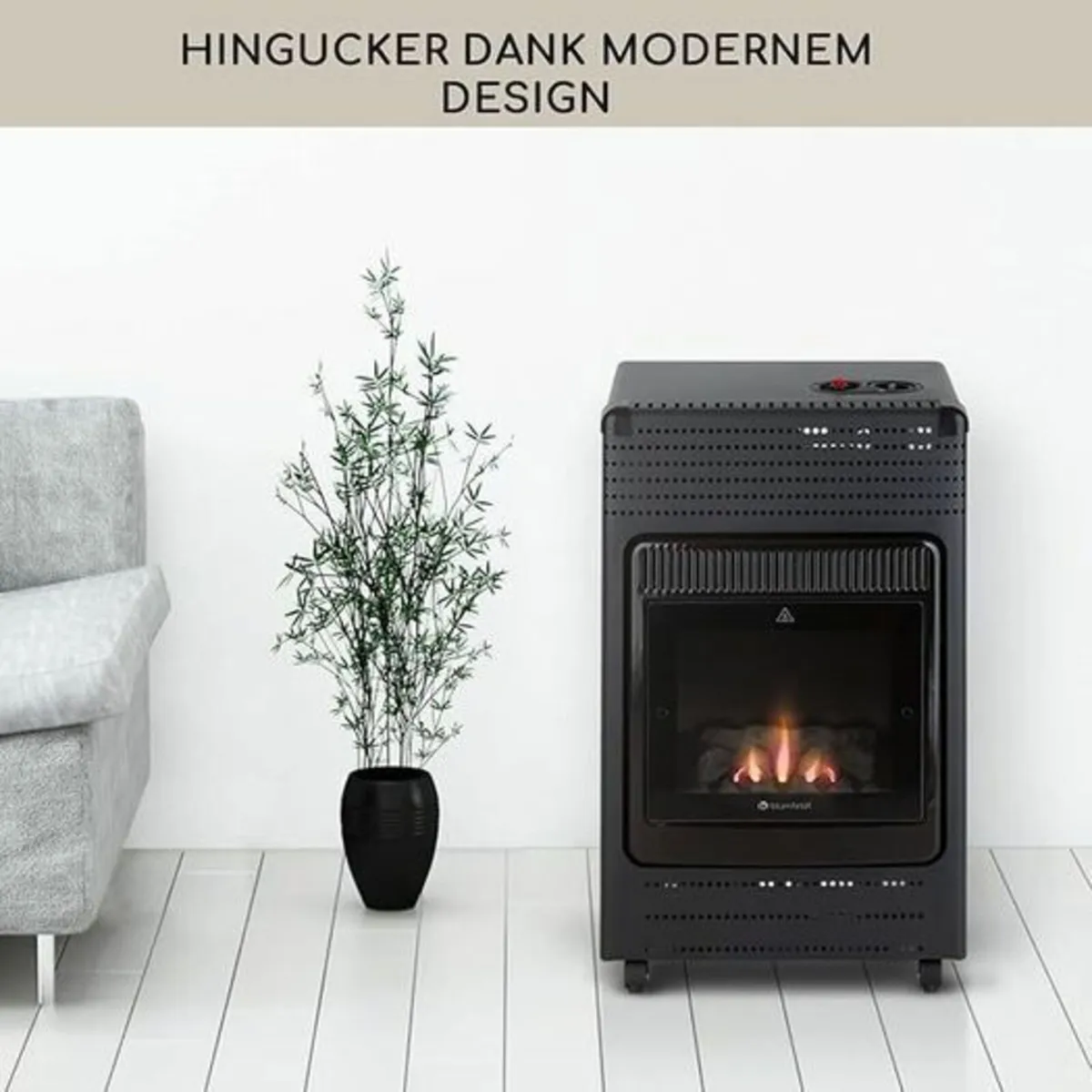 Flame Gas Heater with Fireplace Effect Cosy, Safe - Image 2