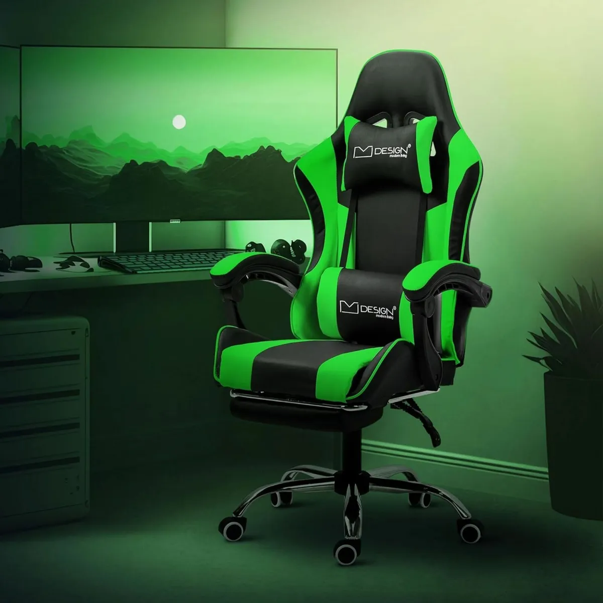 Massage Gaming Chair with footrest - Image 1