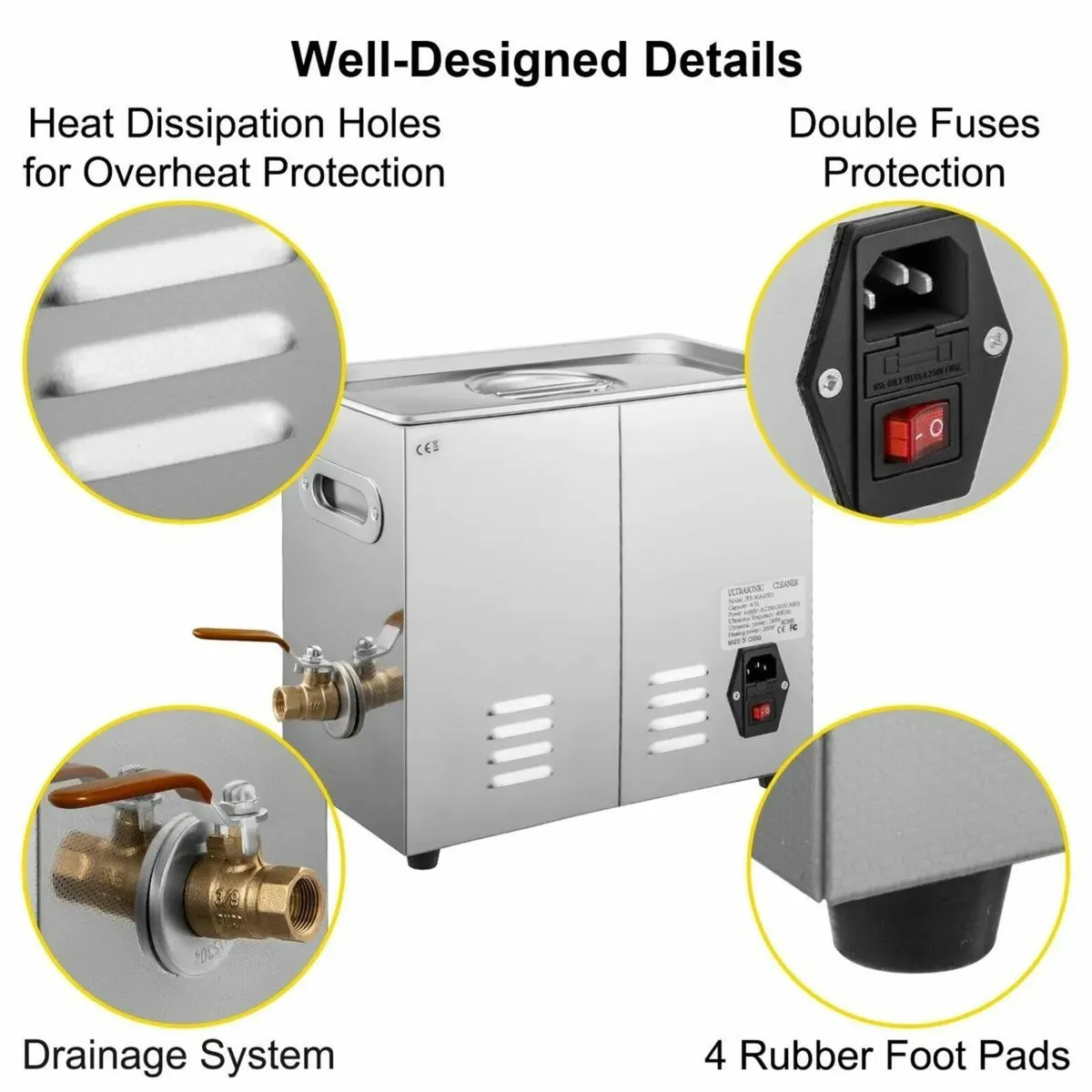6L Ultrasonic Cleaner Machine Tub Cleaner - Image 3