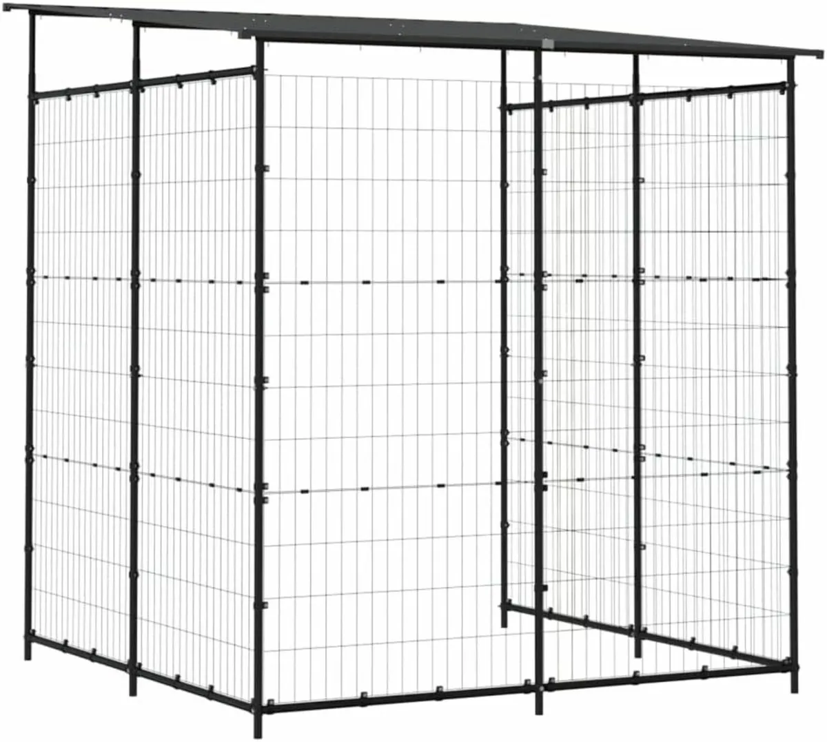 Bicycle Shed 190x190x222 cm Steel Black - Image 2