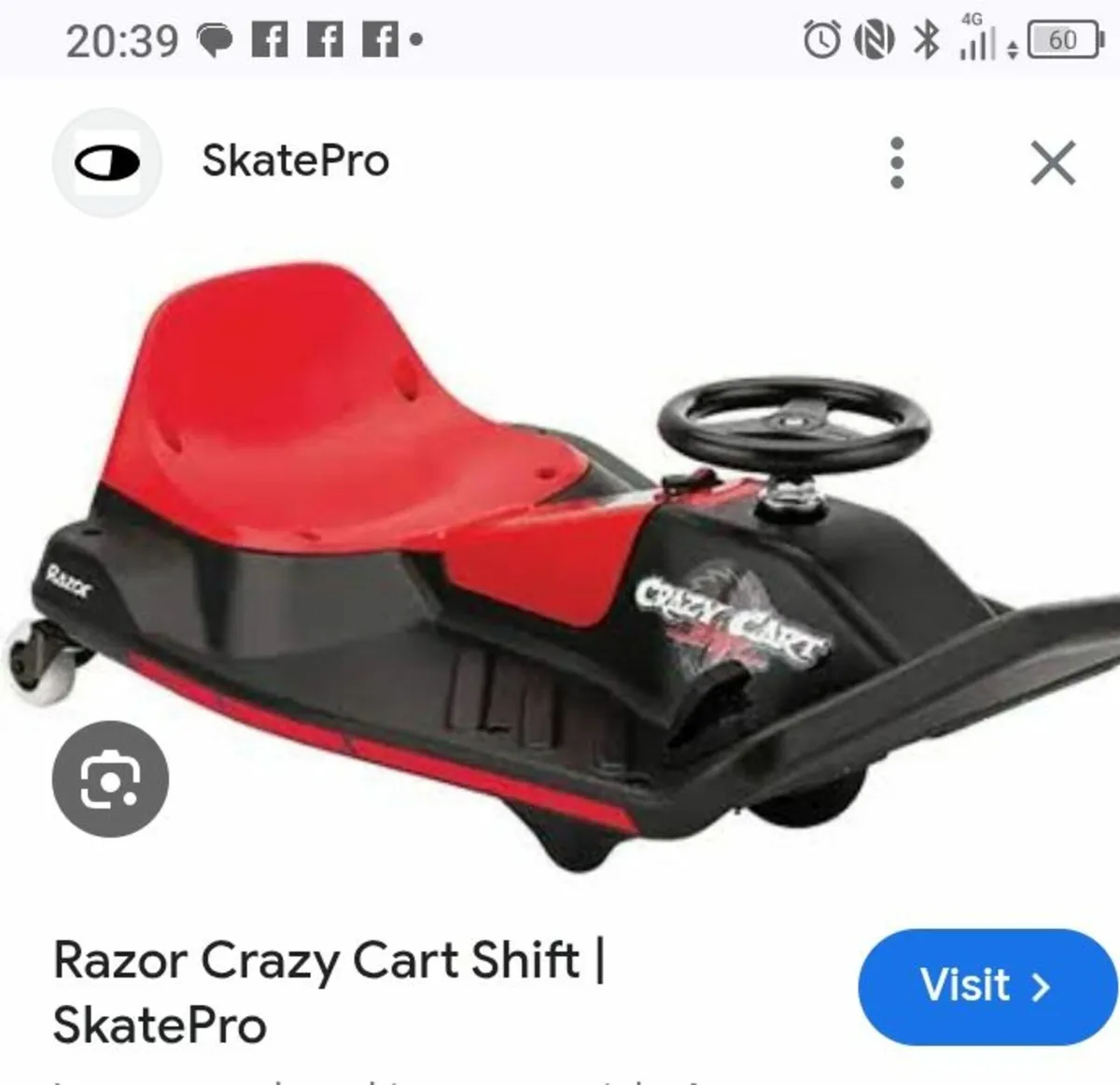 Razor crazy cart go kart