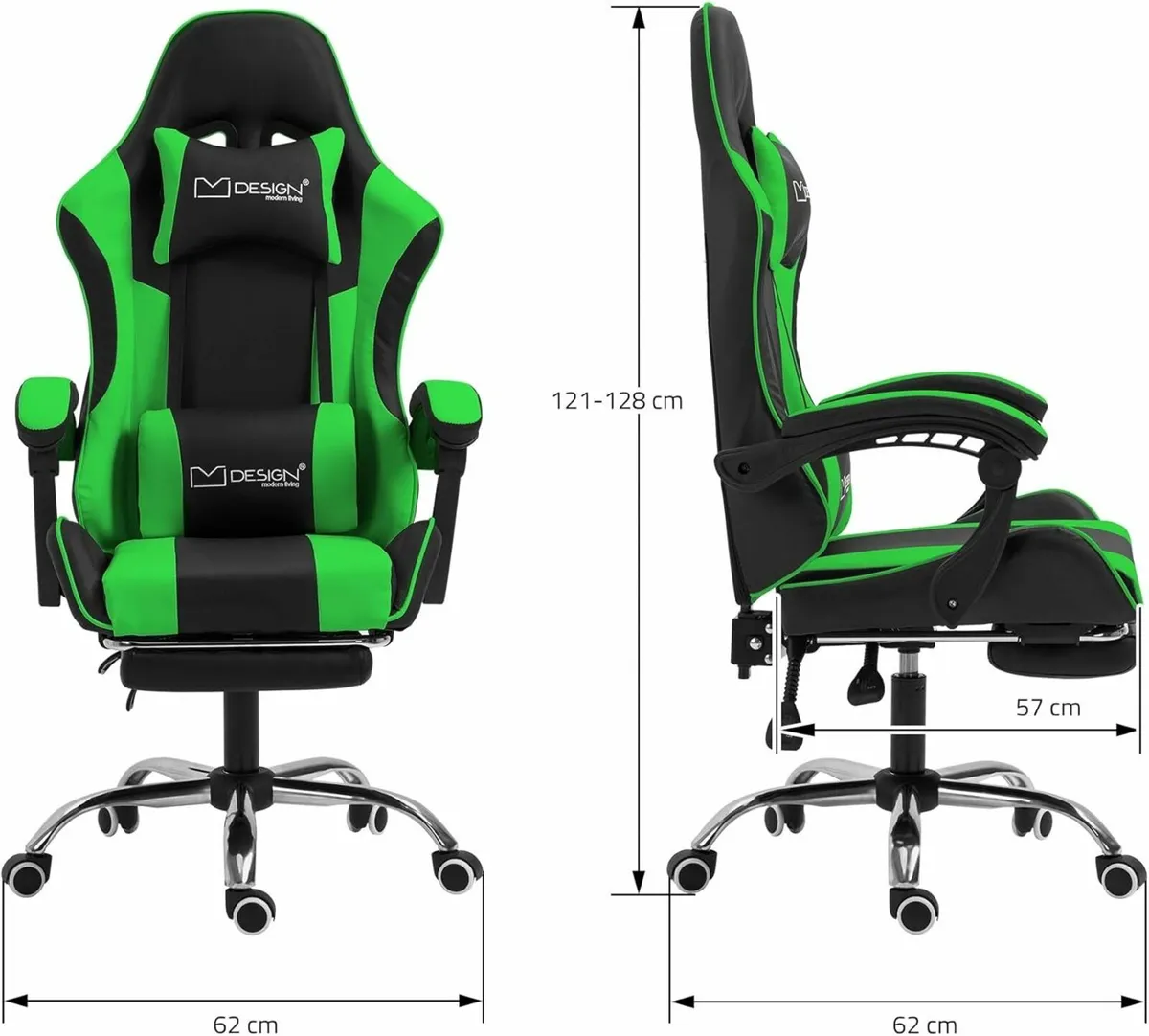 Massage Gaming Chair with footrest - Image 2