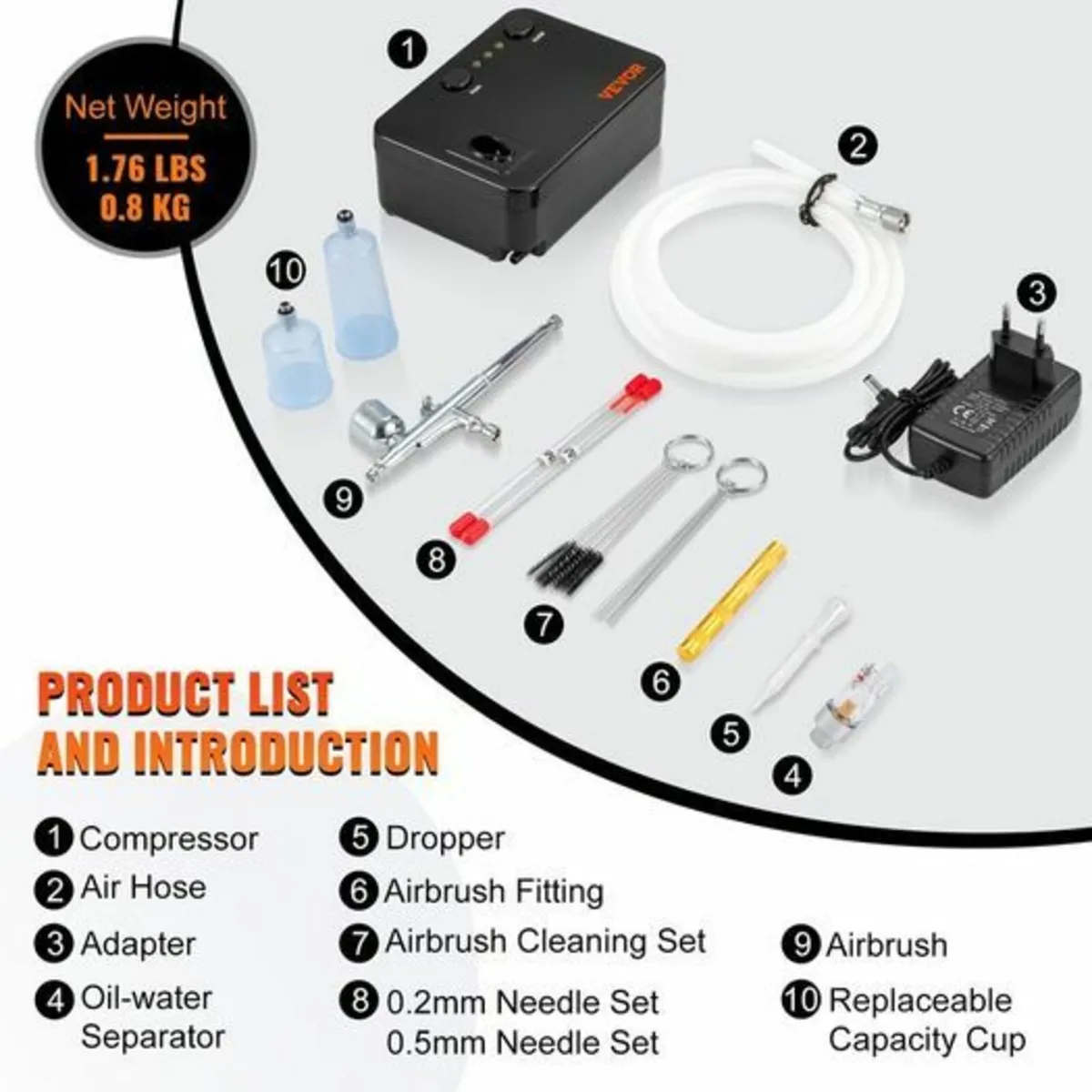 Airbrush Kit, Portable Airbrush Set with Compresso - Image 4