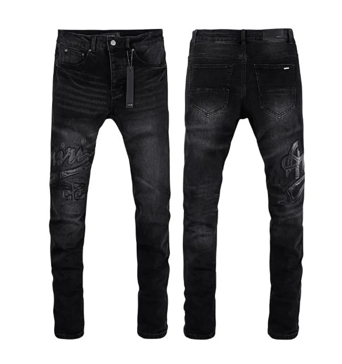 AMIRI Varsity Skinny Fit Jeans Black - Image 1