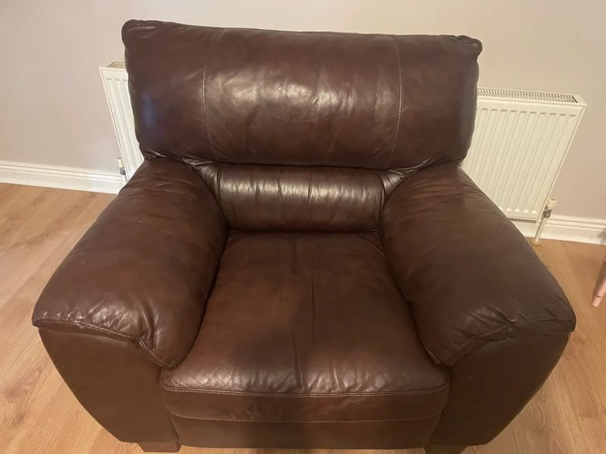 Brown Sofa and Arm Chairs - Image 3