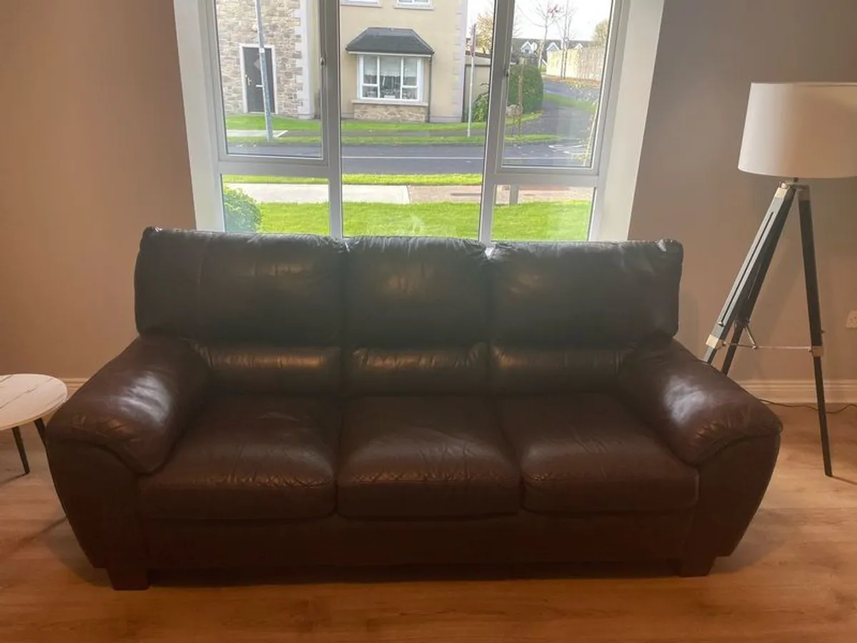 Brown Sofa and Arm Chairs - Image 4