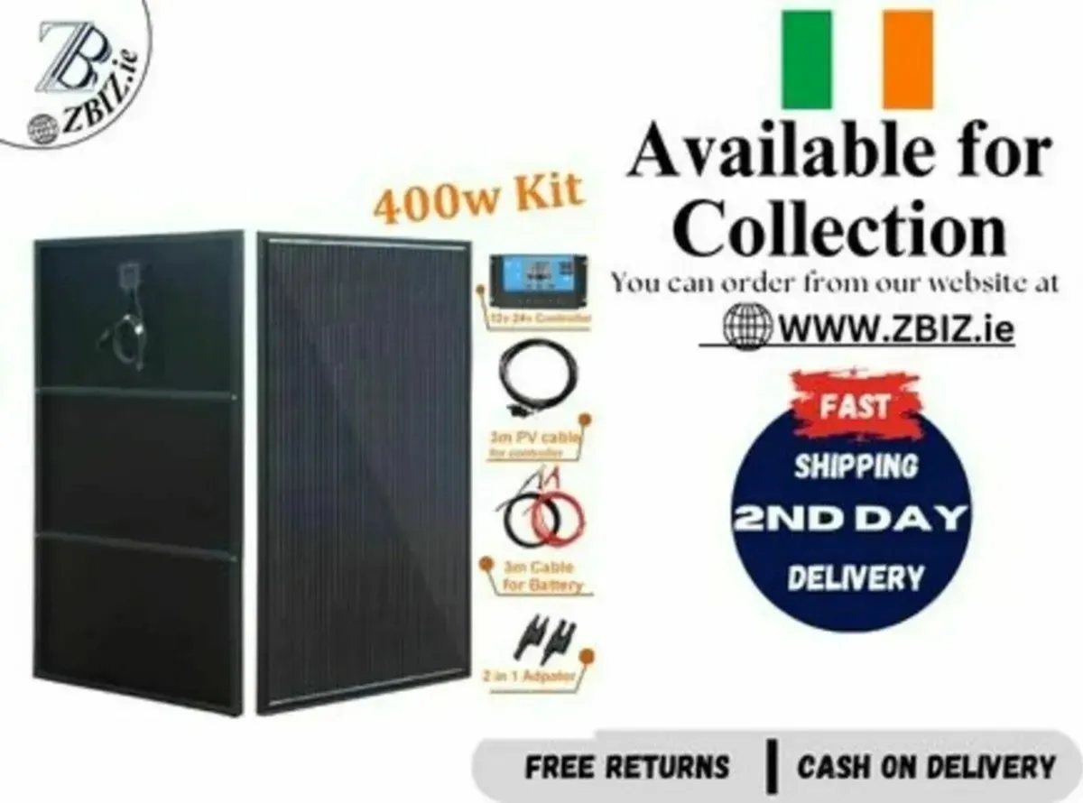 400W Solar Panel Kit 12V – 2×200W Aluminum - Image 1