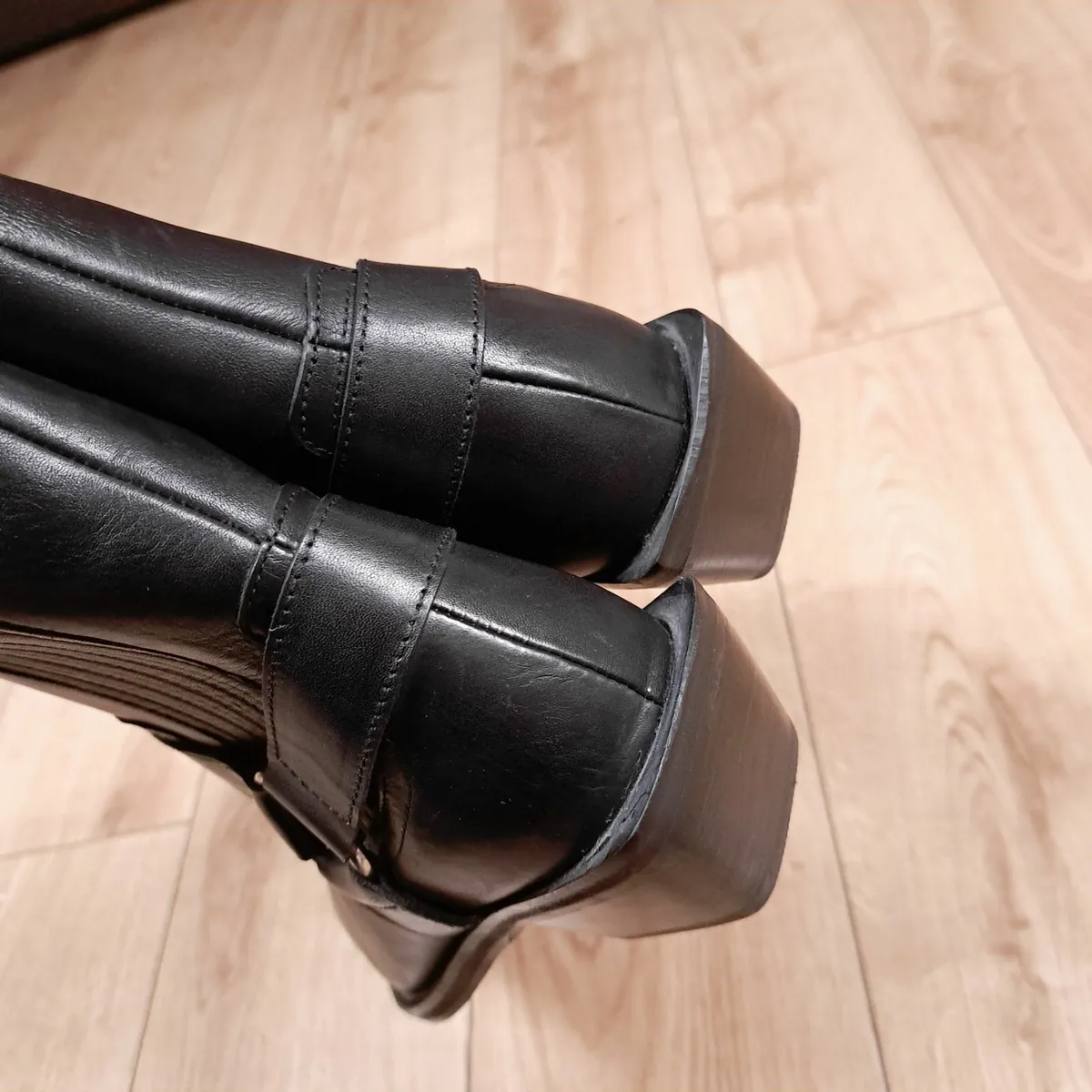 Schuh Azlan Black Real Leather Ankle Boots 41EU - Image 3