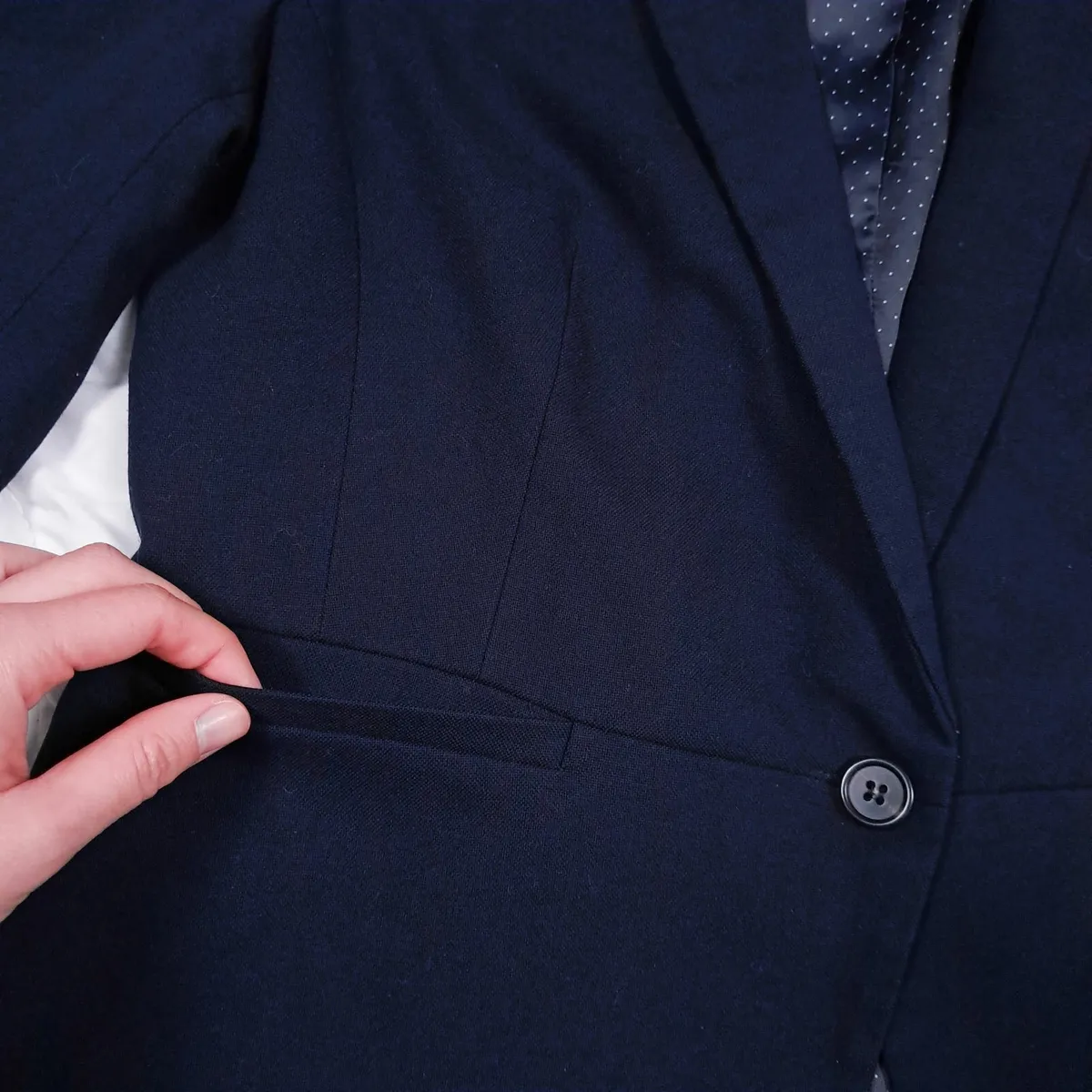 Next Navy Blue Fitted Blazer 14UK/42EU - Image 4