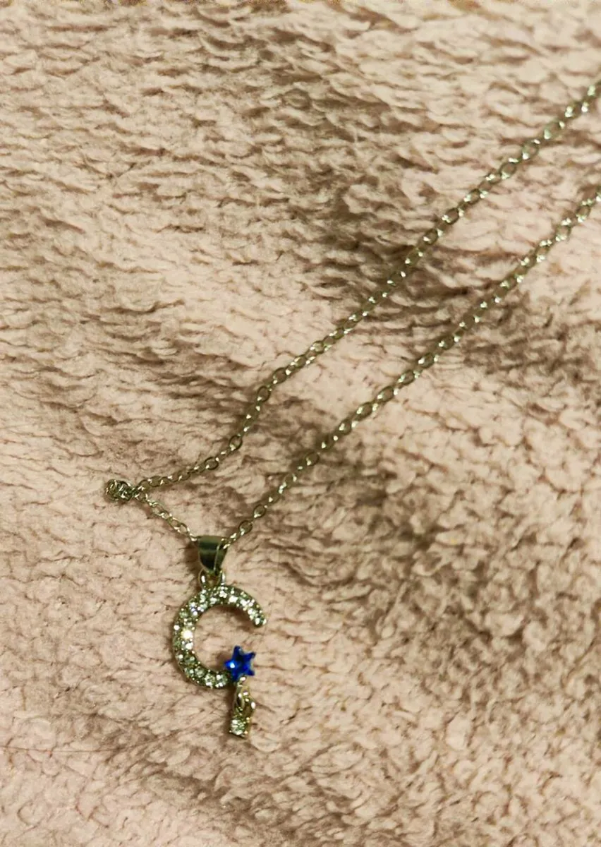 Celestial  Necklace – Moon, Star & Sparkle Cha - Image 4