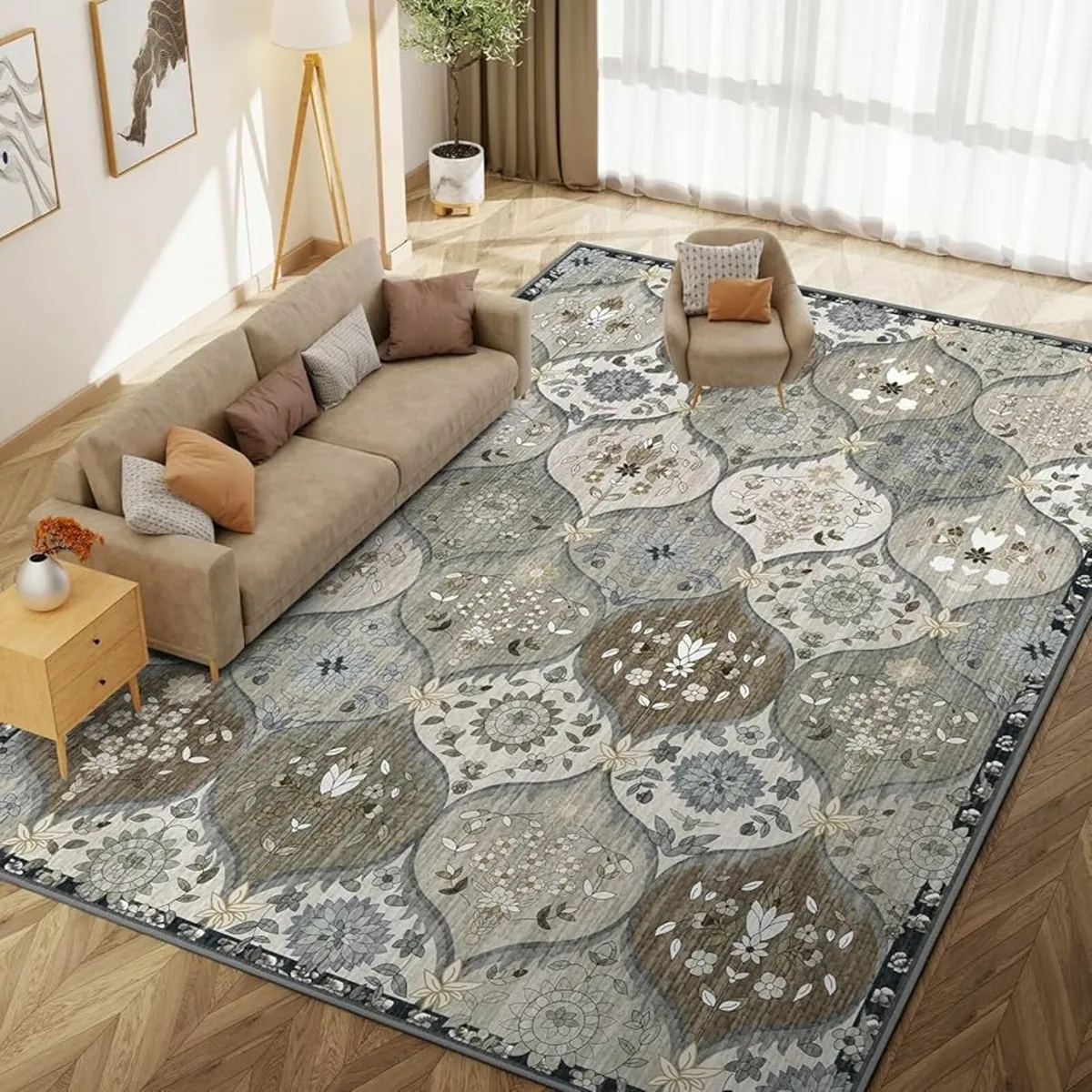 Large Rugs for Living Room - 160x230 cm Machine Wa - Image 1