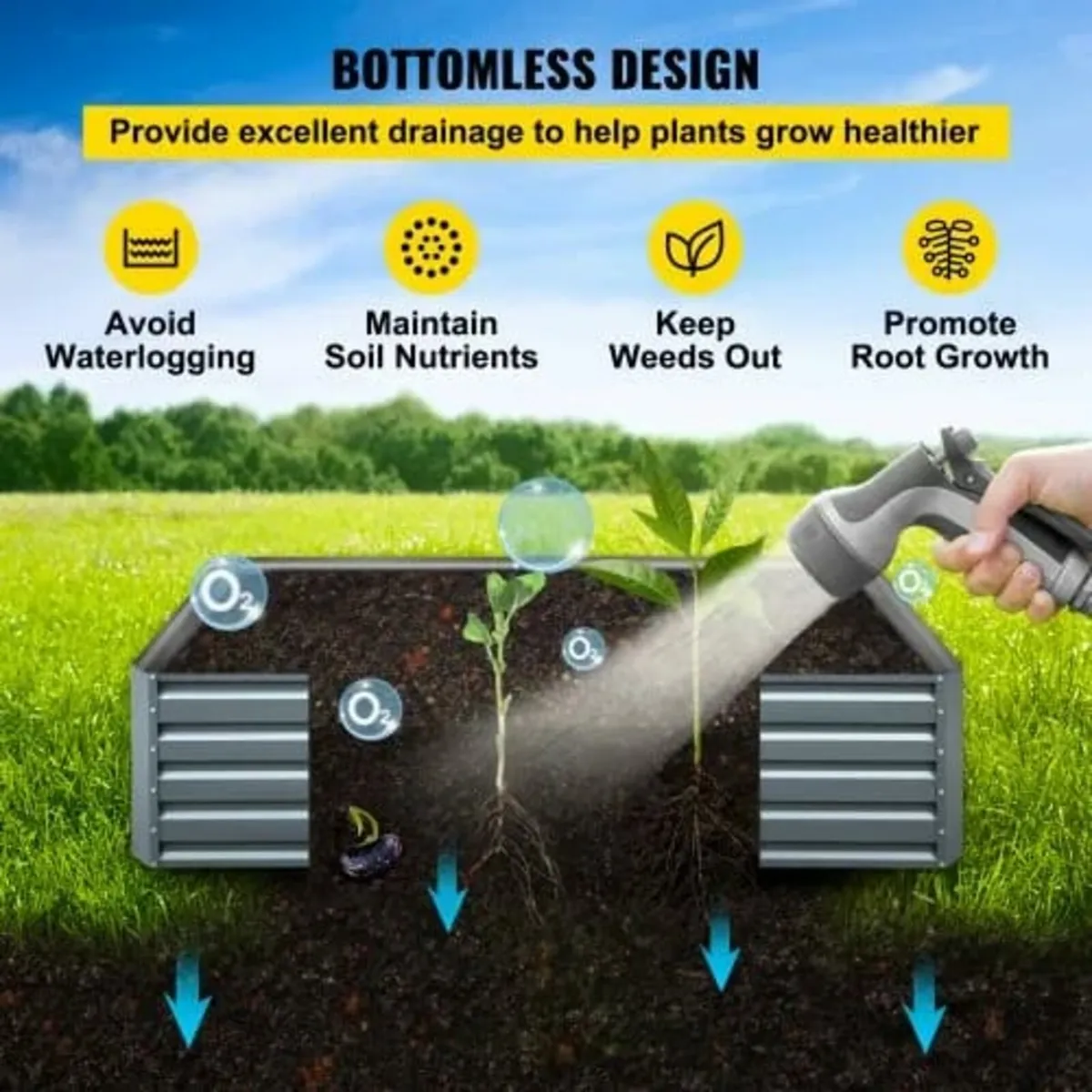 Galvanized Raised Garden Bed, 80" x 40" x 19" M - Image 3