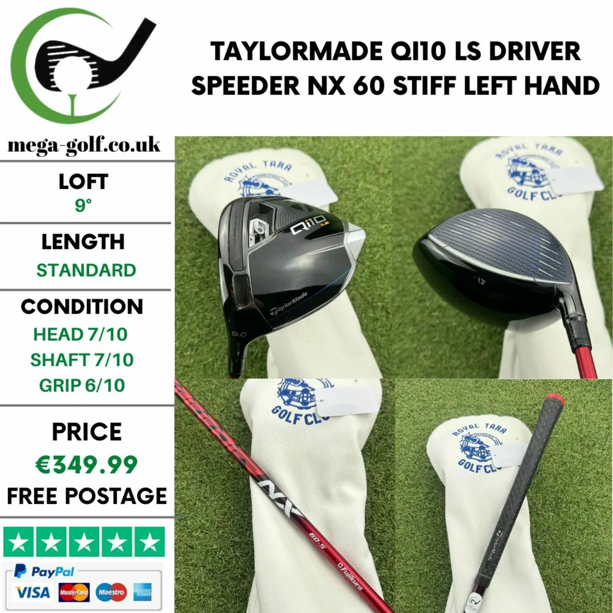Taylormade Qi10 LS Driver / 9° / Stiff / Left Hand - Image 1