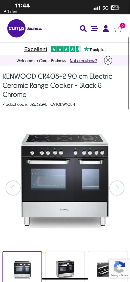 KENWOOD CK408-2 ELECTRIC CERAMIC RANGE COOKER - Image 1