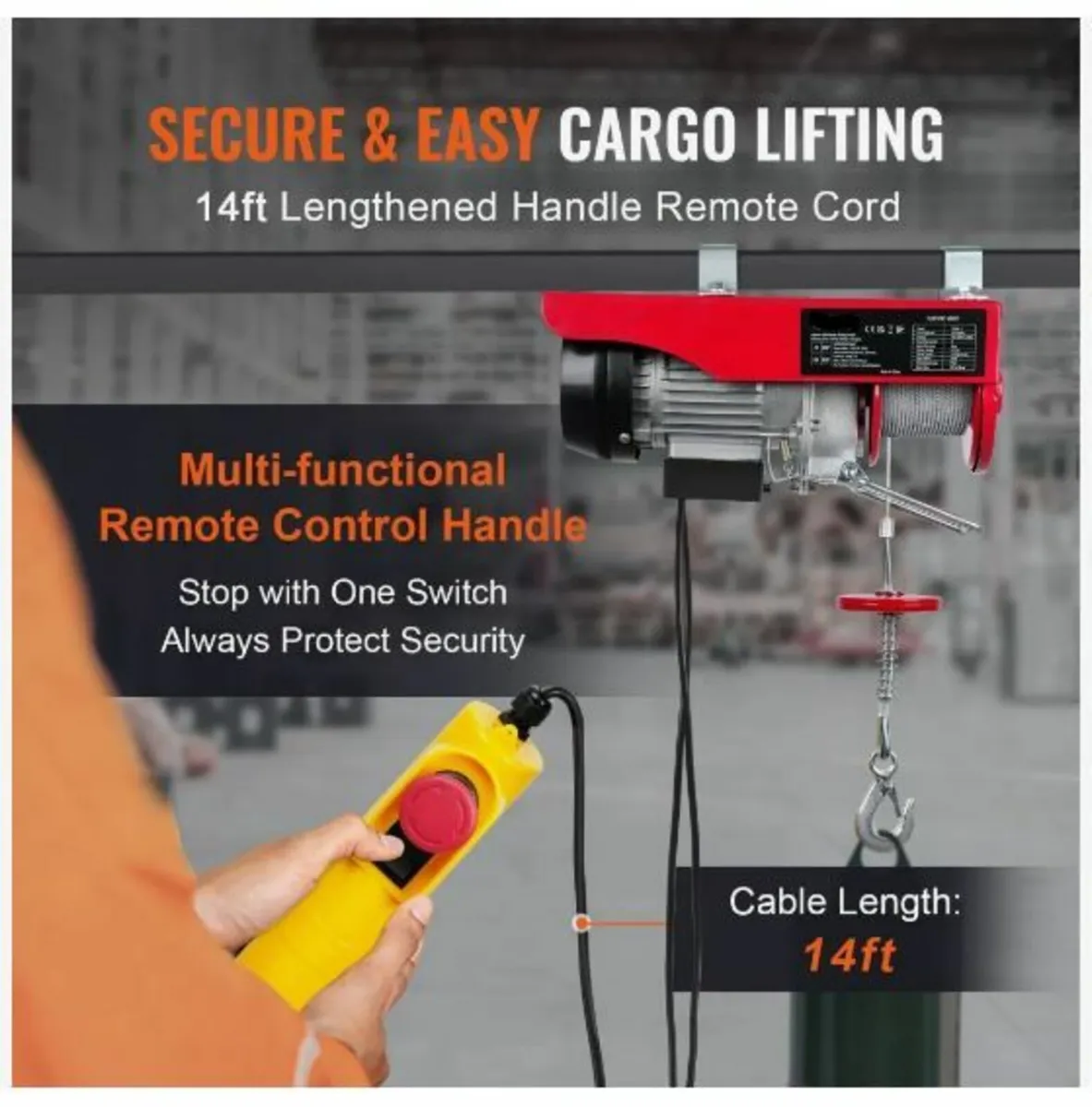 Electric Hoist, 249.5 kg Lifting Capacity, 510W - Image 3